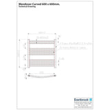 Eastbrook Ladder Rail Eastbrook Wendover Curved Vertical Heated Towel Rail in Chrome