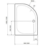 UK Bathroom Store Aquarius Pluvia 45mm Stone Resin Offset Quadrant Shower Tray