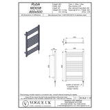 Vogue Designer Towel Radiator 800 x 500 / Dual Fuel Vogue Rubik Designer Towel Radiator in Polished Stainless Steel