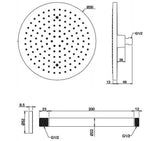 Crosswater Fixed Shower Head Crosswater Fusion Round Fixed Shower Head with Ceiling Arm