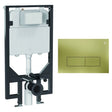 Crosswater Wall Hung WC Frame MPRO Steel Plate in Brushed Brass Crosswater 1.14m Ultra Slim Depth Dual Flush WC Support Frame Set with Flush Plate