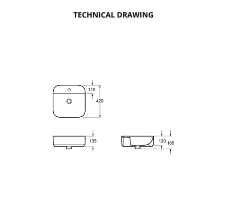 Aquarius Countertop Basin Aquarius JF-Series 1 Taphole Countertop Basin
