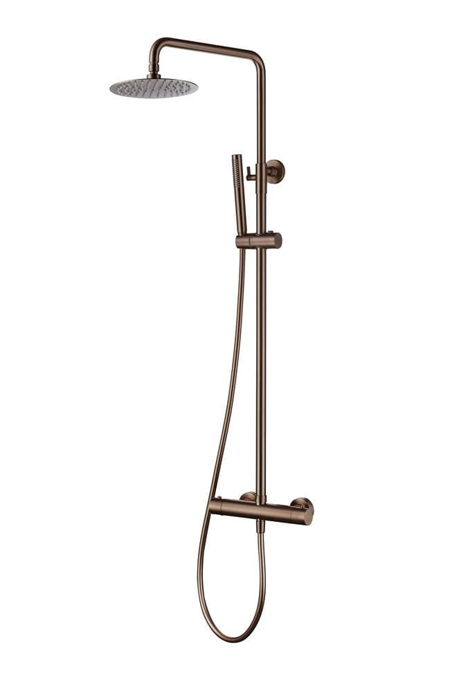 Aquarius Bathrooms Exposed Shower Set Aquarius RainLux Cool Touch Adjustable Round Exposed Shower Valve and Kit
