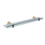 Eastbrook Shelf Eastbrook Catania Glass Shelf in Matt Black with Brushed Brass