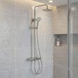 Aquarius Bathrooms Exposed Shower Set Chrome Aquarius RainLux Cool Touch Adjustable Round Exposed Shower Valve and Kit