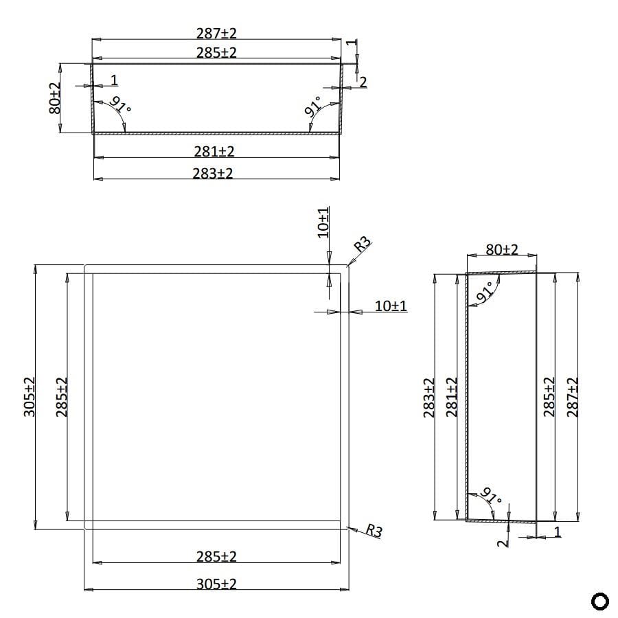 Crosswater Shower Niche Crosswater Square Shower Niche with LED - 305 x 305 x 80mm for Stud Walls