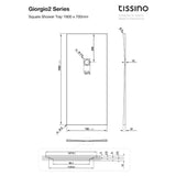 Tissino Rectangle Shower Tray Tissino Giorgio2 Rectangle Shower Tray in Graphite Slate