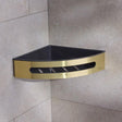 Miller Basket Brushed Brass / Grey Miller Signature Corner Shower Basket with Removable Liner