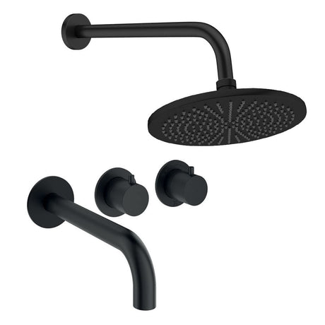 UK Bathroom Store Concealed Shower Set Crosswater Module Shower Set 3 with Fixed Overhead Shower and Bath Spout
