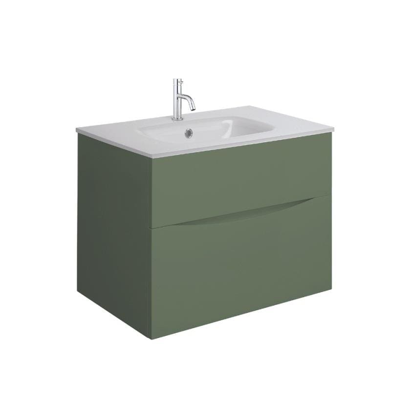 Crosswater Wall Mounted Vanity Unit Crosswater Glide II Wall Mounted Two Drawer Vanity Unit with Basin