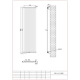 Aquarius Bathrooms Panel Radiator Aquarius Flat Single Vertical Radiator