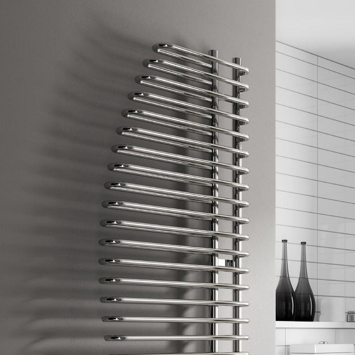 Reina Designer Towel Radiator Reina Nola Modern Designer Towel Rail in Chrome - 1400 x 600mm