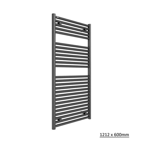 Tissino Ladder Rails 1212 x 600 / Central Heating Tissino Hugo2 Designer Towel Radiator in Anthracite
