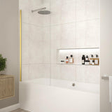 Merlyn Bath Screen Brushed Brass Merlyn 8mm Fixed Single Square Bath Screen