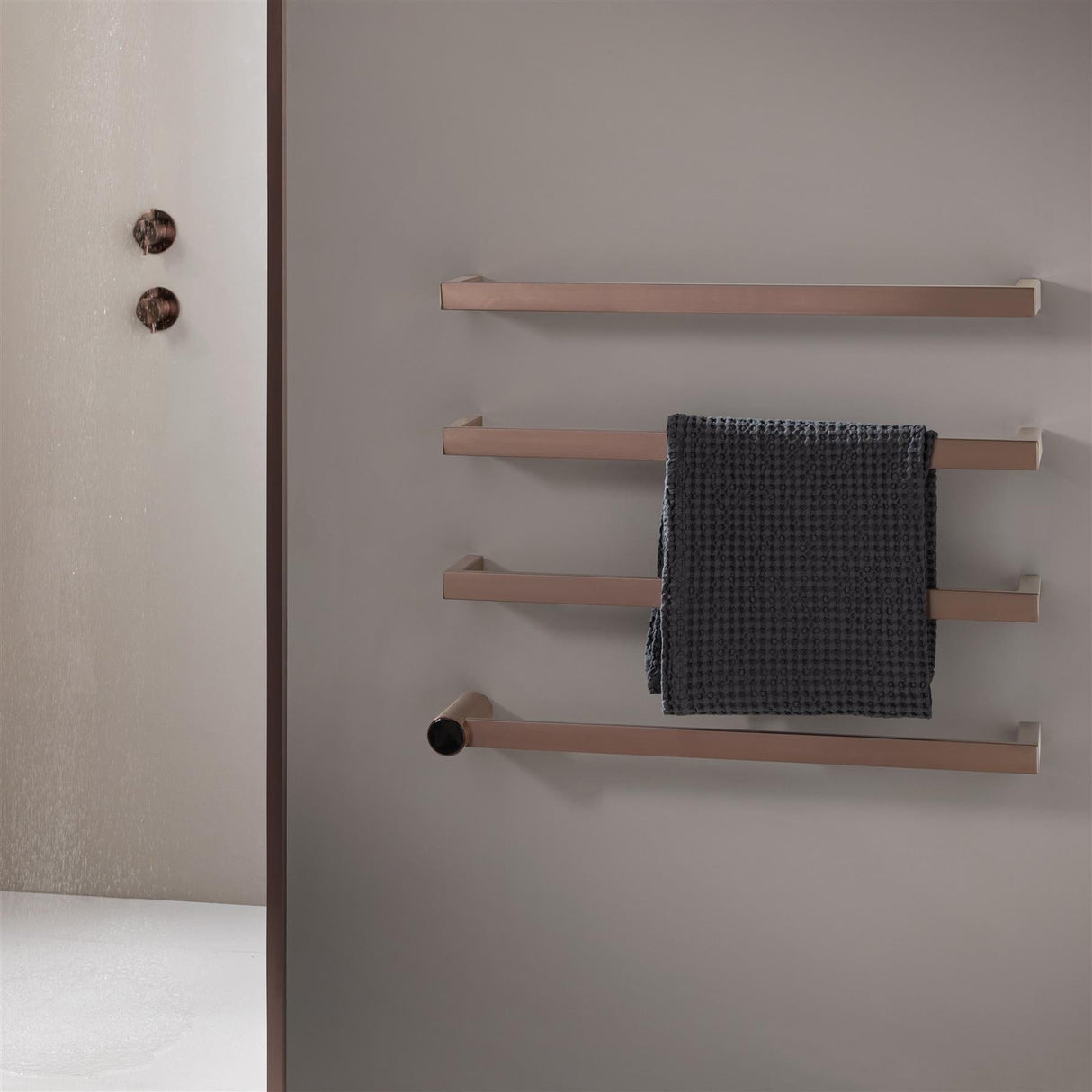 JTP Designer Towel Radiators Brushed Bronze JTP ZYON Designer Towel Radiator - 630 x 486mm - Electric Only