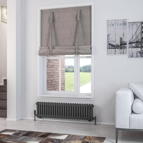 Eastbrook Column Radiator 300 x 1148 / Dual Fuel Eastbrook Rivassa Traditional 2 Column Radiator in Matt Anthracite