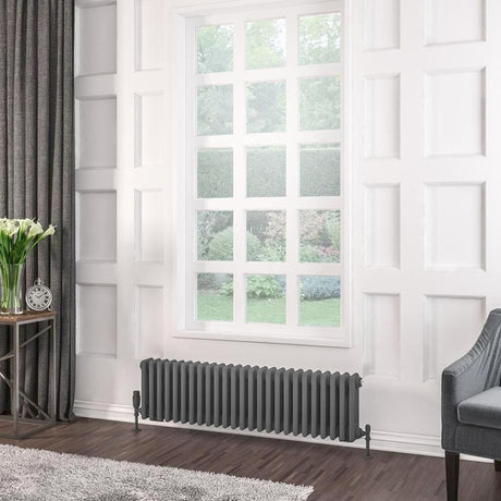 Eastbrook Rivassa Traditional 3 Column Radiator in Matt Anthracite