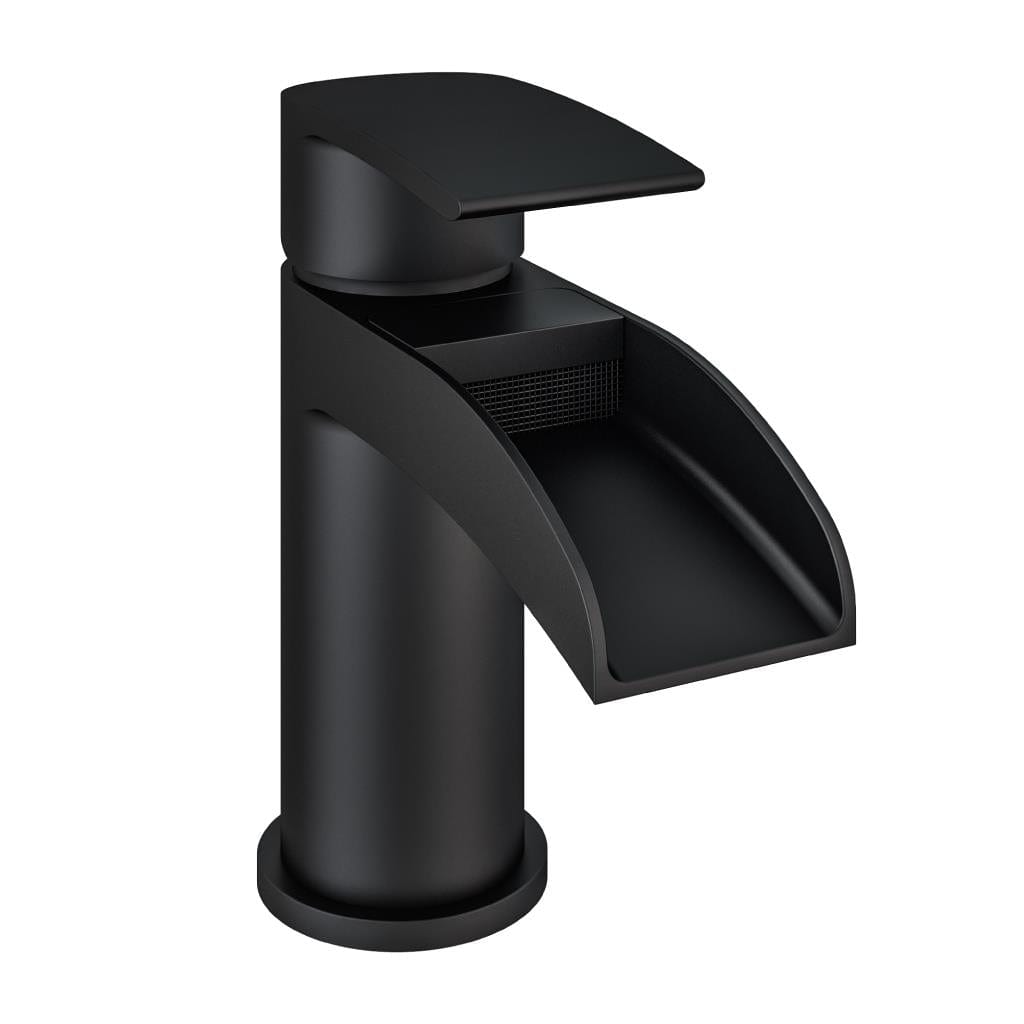 Aquarius Mono Basin Tap Black Aquarius Niagara Waterfall Mono Basin Mixer Tap with Waste