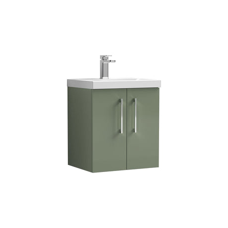 Aquarius Wall Mounted Vanity Unit Aquarius Brisbane 500mm Wall Hung 2 Door Vanity Unit with 1 Tap Hole Mid Edge Basin