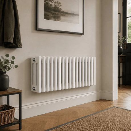 Aquarius Bathrooms Column Radiator 400mm x 1190mm Aquarius Foundry Horizontal 6 Column Radiator in White