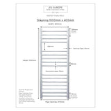 JIS Ladder Rail JIS Sussex Steyning Vertical Stainless Steel Heated Towel Rail