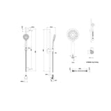 Britton Shower Riser Rail Britton Hoxton Shower Slider Rail with Handset, Hose and Outlet Elbow in Matt Black