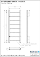 Eastbrook Ladder Rail Eastbrook Tuscan Round Heated Towel Rail in Chrome