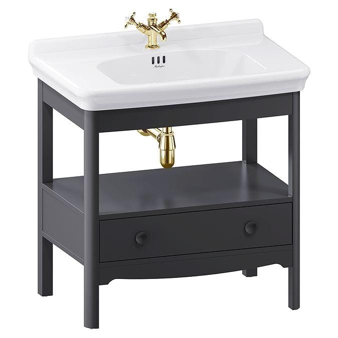 Burlington Floor Standing Vanity Unit Burlington Guild Floor Standing 850 Vanity Unit with 1 Tap Hole Basin in Ashbee Grey