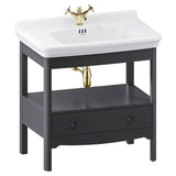 Burlington Floor Standing Vanity Unit Burlington Guild Floor Standing 850 Vanity Unit with 1 Tap Hole Basin in Ashbee Grey