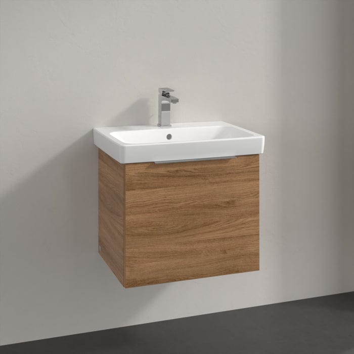 Villeroy & Boch Wall Mounted Vanity Unit Oak Kansas Villeroy & Boch Architectura Wall Hung Vanity Unit 550mm One Drawer with Basin