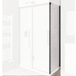 Eastbrook Side Panel Matt Black / 700mm Eastbrook Corniche 2000 8mm Side Panel for Sliding Doors