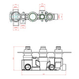 Sagittarius Concealed Shower Valve Sagittarius Ergo Lever 3 Outlet, 3 Handle Concealed Thermostatic Shower Valve