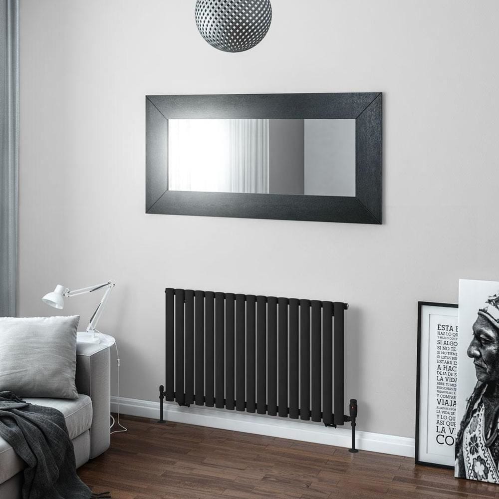 Eastbrook Panel Radiator 600 x 1002mm Eastbrook Tunstall Straight Horizontal Designer Radiator in Matt Black