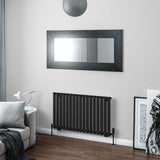 Eastbrook Panel Radiator 600 x 1002mm Eastbrook Tunstall Straight Horizontal Designer Radiator in Matt Black
