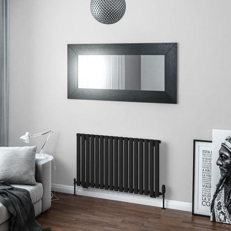 Eastbrook Panel Radiator 600 x 1002mm Eastbrook Tunstall Straight Horizontal Designer Radiator in Matt Black