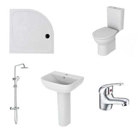 Aquarius Complete Bathroom Suite Aquarius Urbano Complete Shower Suite (with 900mm Quadrant Enclosure)