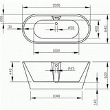 Imex Essence Double Ended Freestanding Bath