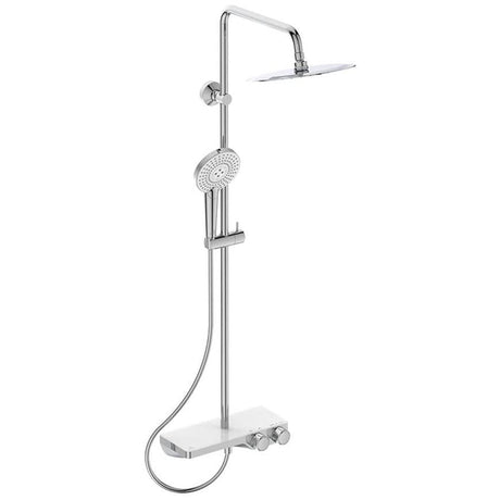 Ideal Standard Exposed Shower Set Ideal Standard Ceratherm S200 Exposed Thermostatic Shower Valve Set with Showerhead, Adjustable Riser, Handset and Shelf in Chrome