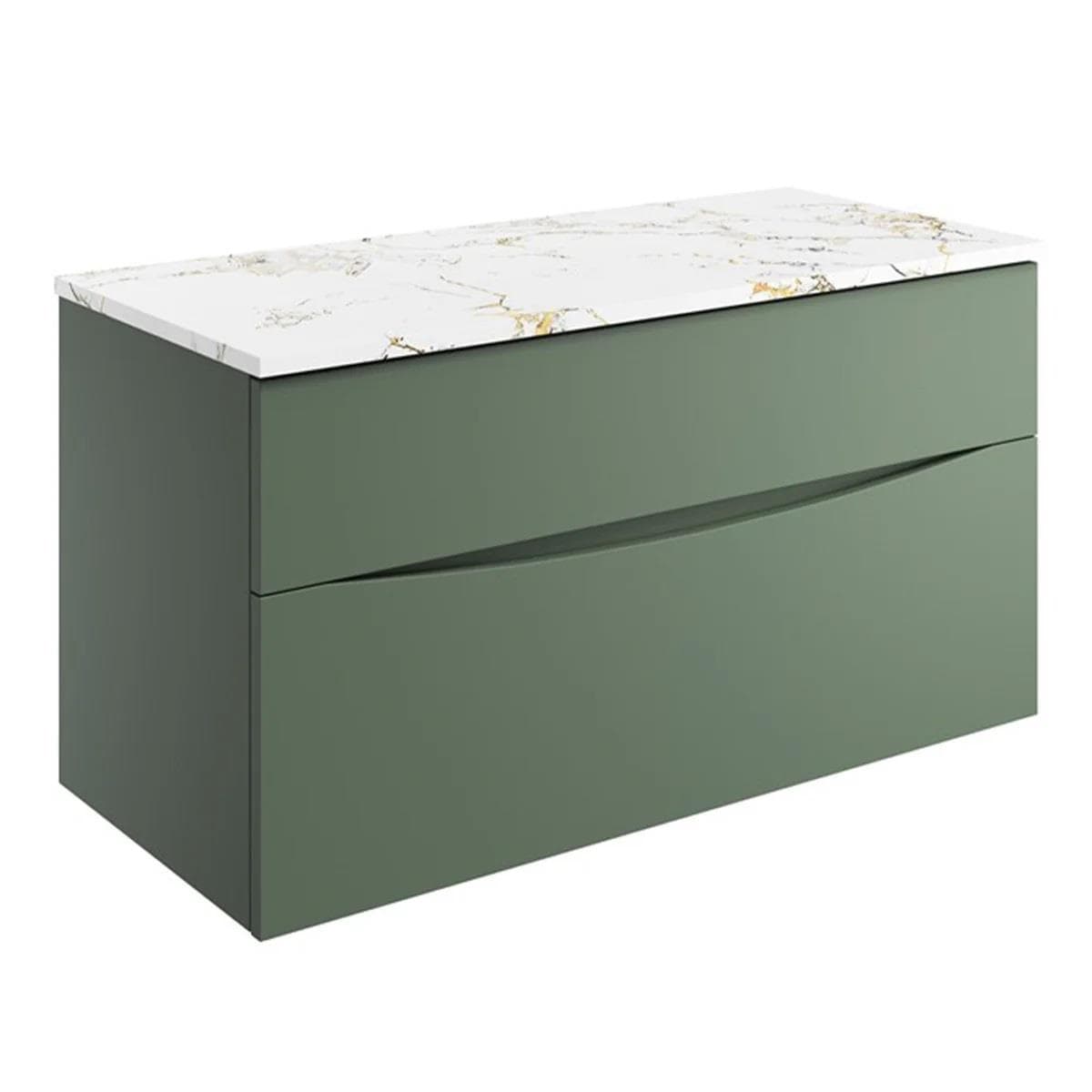 Crosswater Wall Mounted Vanity Unit Crosswater Glide II Wall Mounted Two Drawer Vanity Unit with Worktop