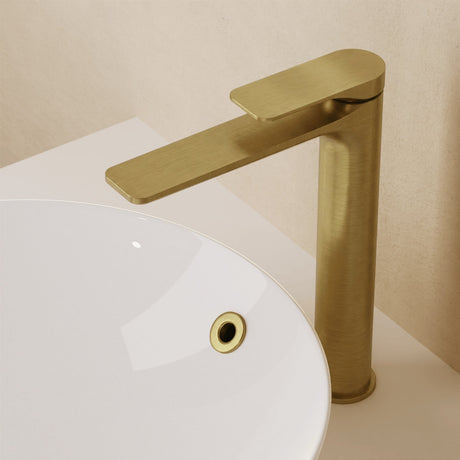 Crosswater Mono Basin Tap Brushed Brass Crosswater Fuse Tall Mono Basin Mixer Tap with Clicker Waste