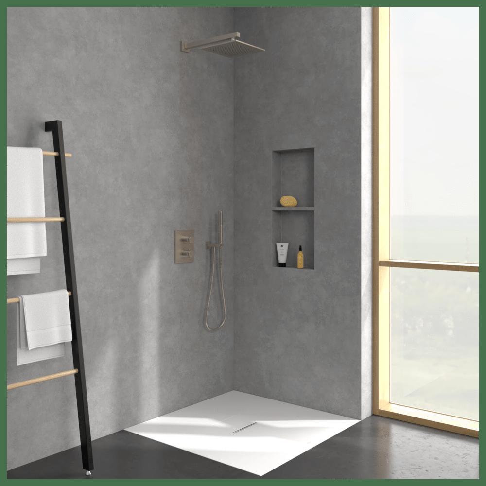 Villeroy & Boch Concealed Shower Set Brushed Nickel / Square Villeroy & Boch Concealed Complete Shower Set with Shower Head and Handset