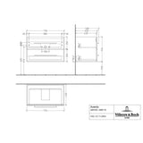 Villeroy & Boch Wall Mounted Vanity Unit Villeroy & Boch Avento Wall Hung Vanity Unit 780mm Two Drawers with Basin