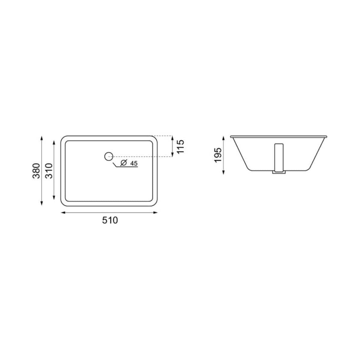 Crosswater Undercounter Basin Crosswater Torino A Midi Undercounter Basin