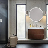 Vado Wall Mounted Vanity Unit Vado Groove Fluted Wall Mounted Two Drawer Vanity Unit with Basin