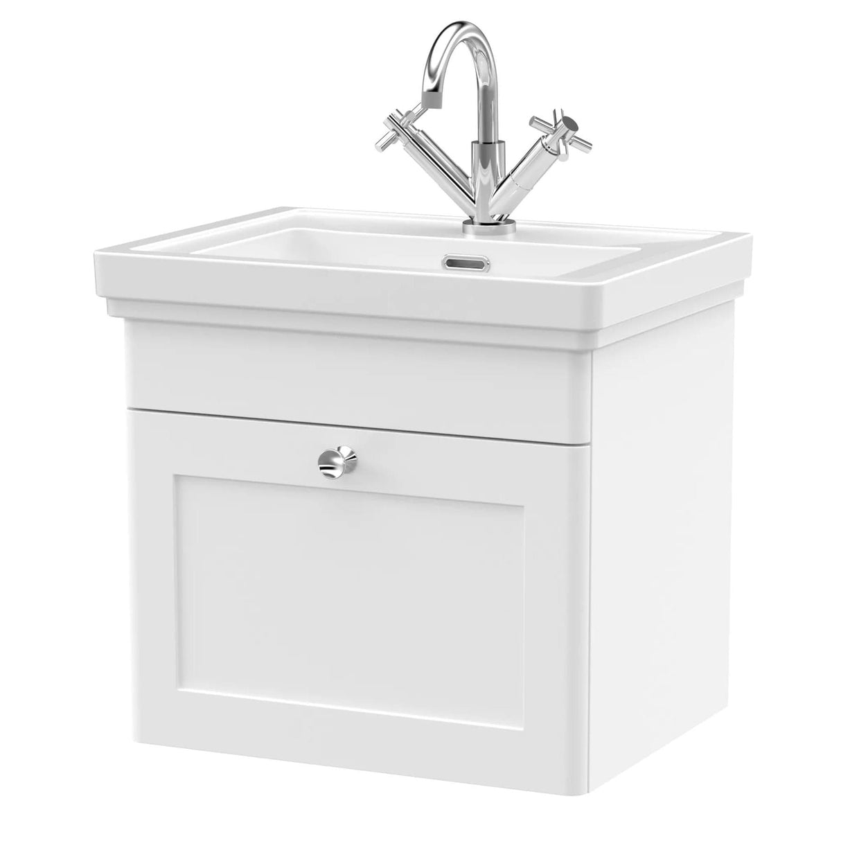 Aquarius Leighton 500mm Wall Mounted One Drawer Vanity Unit with Basin
