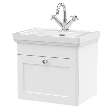 Aquarius Bathrooms Wall Mounted Vanity Unit White / 1 Aquarius Leighton 500mm Wall Mounted One Drawer Vanity Unit with Basin