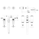 Burlington Wall Mounted Basin Tap Burlington Guild 3 Hole Wall Mounted Basin Mixer Tap in Gold