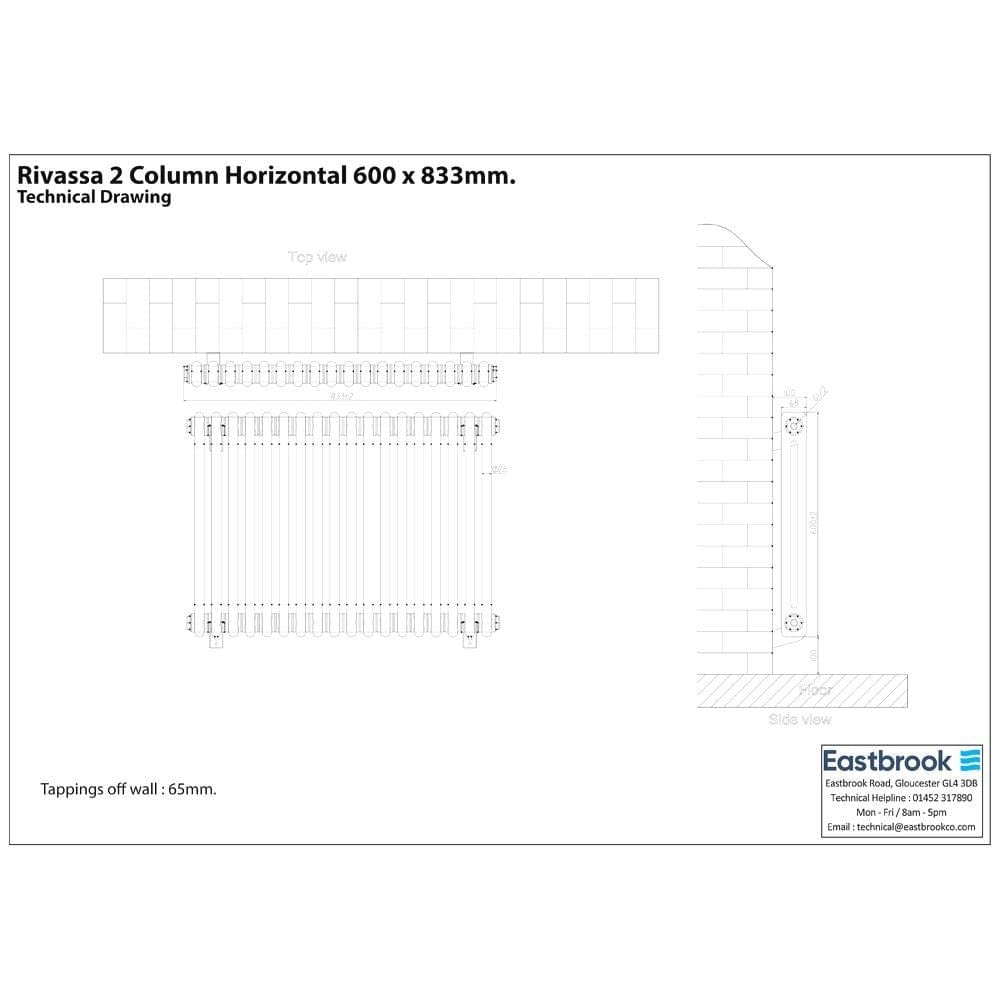 Eastbrook Rivassa Traditional 2 Column Radiator in Matt Anthracite