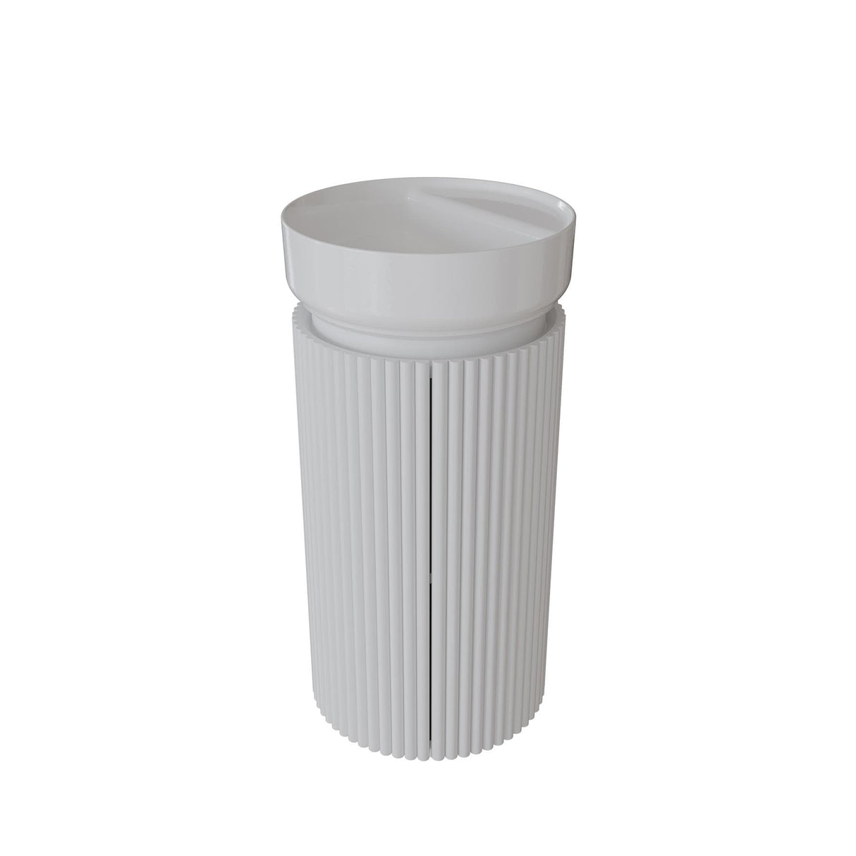 Saneux Oxford 400mm Floor Standing Round Fluted Vanity Unit with Basin