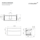 Crosswater Wall Mounted Vanity Unit Crosswater Glide II Wall Mounted Two Drawer Vanity Unit with Worktop